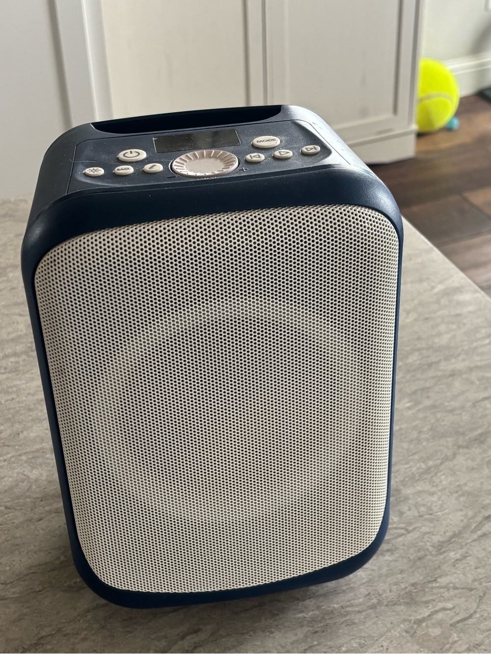 Portable Bluetooth Speaker in Navy Blue and White — Compact Wireless Audio